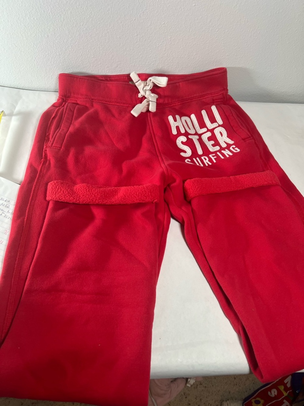 Hollister Red Jogger Pants‎ M